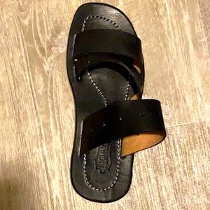Negaye African black leather sandals